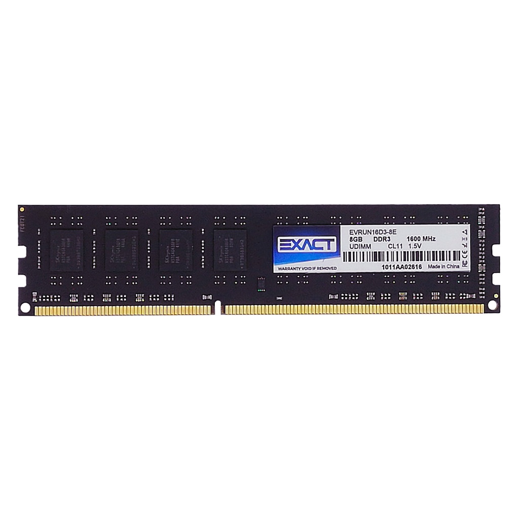 [EVRUN16D3-8E] Memoria Exact DDR3 8GB 1600 MHz 1.5V - Desktop UDIMM - Retail
