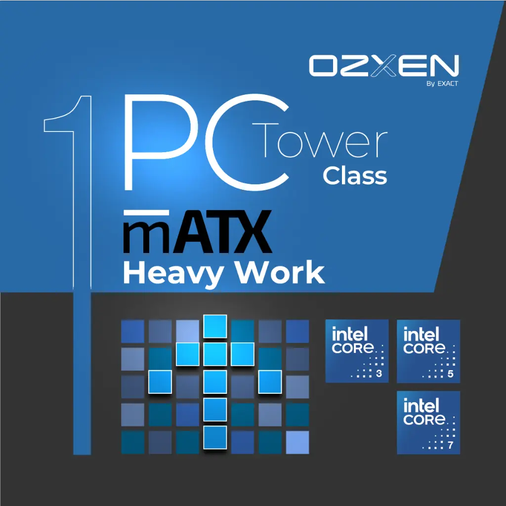 [XQ20-ZX615-1410-P0825] Desktop OzXen Koaj Pro mATX Intel - ZX615 (Intel® Core™ i3 14100, 8 GB DDR5 Udimm, 256 GB Sata 2.5" - TLC - 560/480, Sin Wifi Bluethooth)