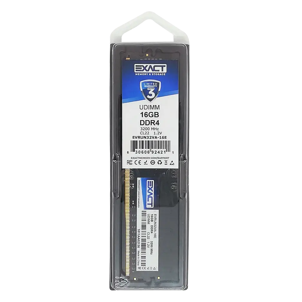 [EVRUN32VA-32E] Memoria Exact DDR4 32GB 3200 MHz 1.2V - Desktop UDIMM - Retail