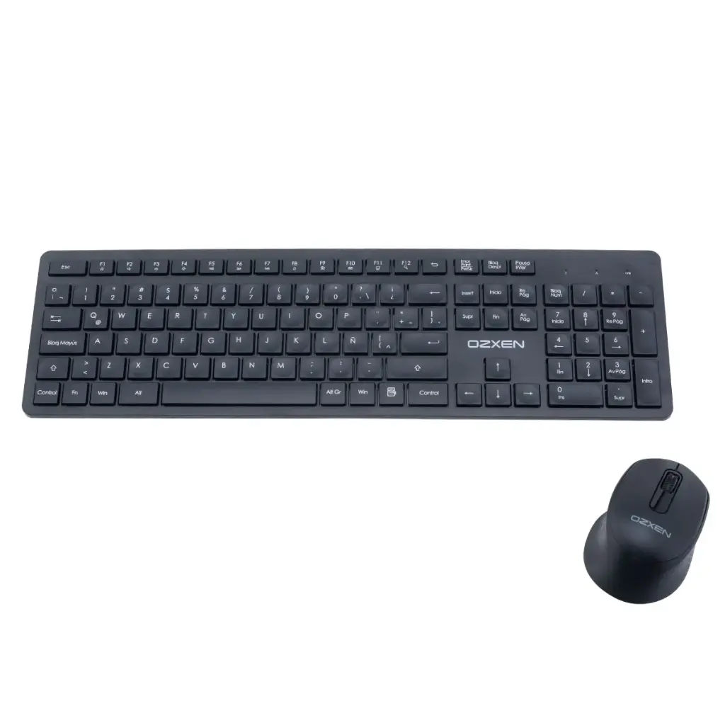 Kit Teclado y Mouse OzXen by exact Español Latam 2.4GHz Inalámbrico